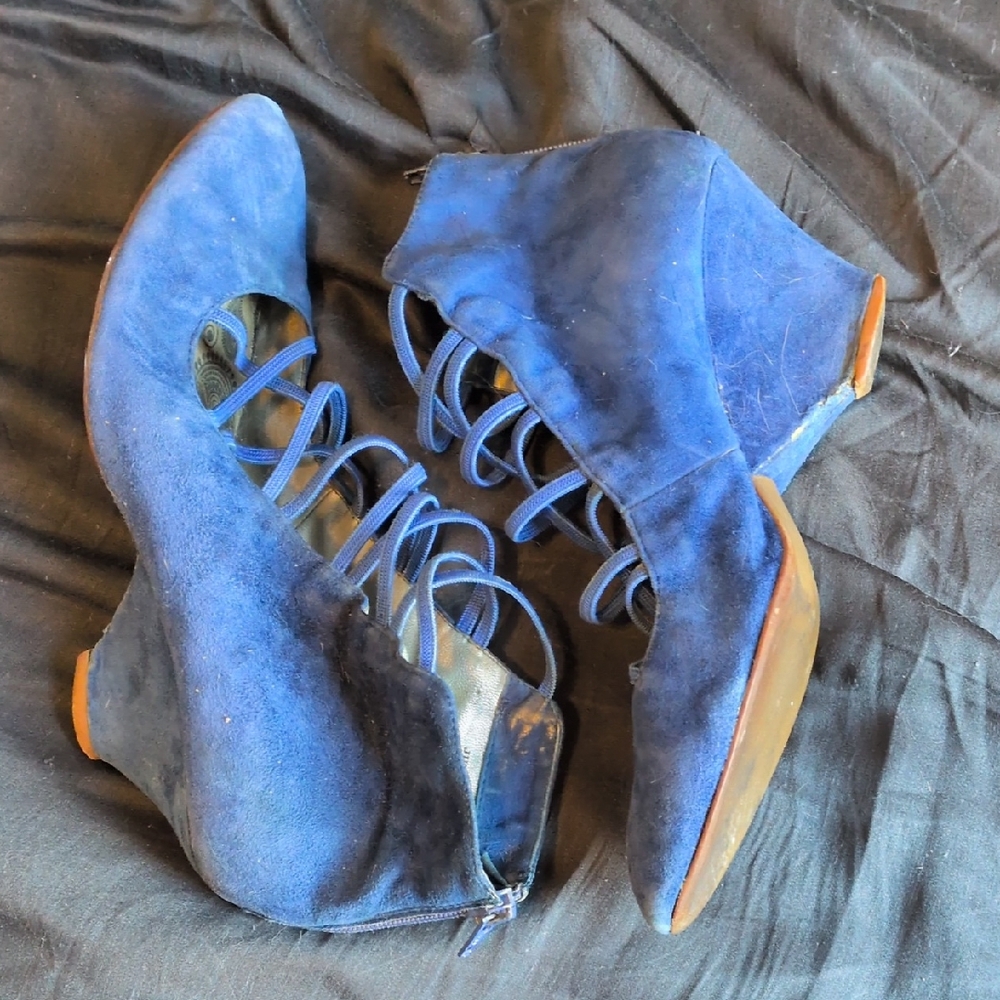 Jeffrey Campbell Blue Lace Up Boots